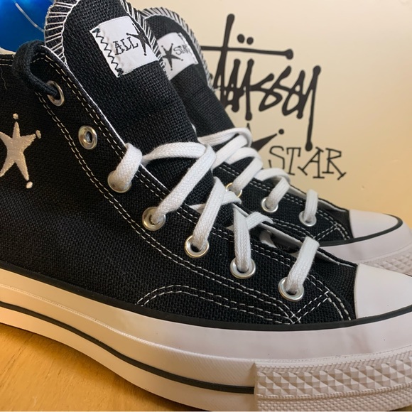 CONVERSE x Stüssy Chuck 70 Hi Unisex in Black/White - Picture 2 of 7